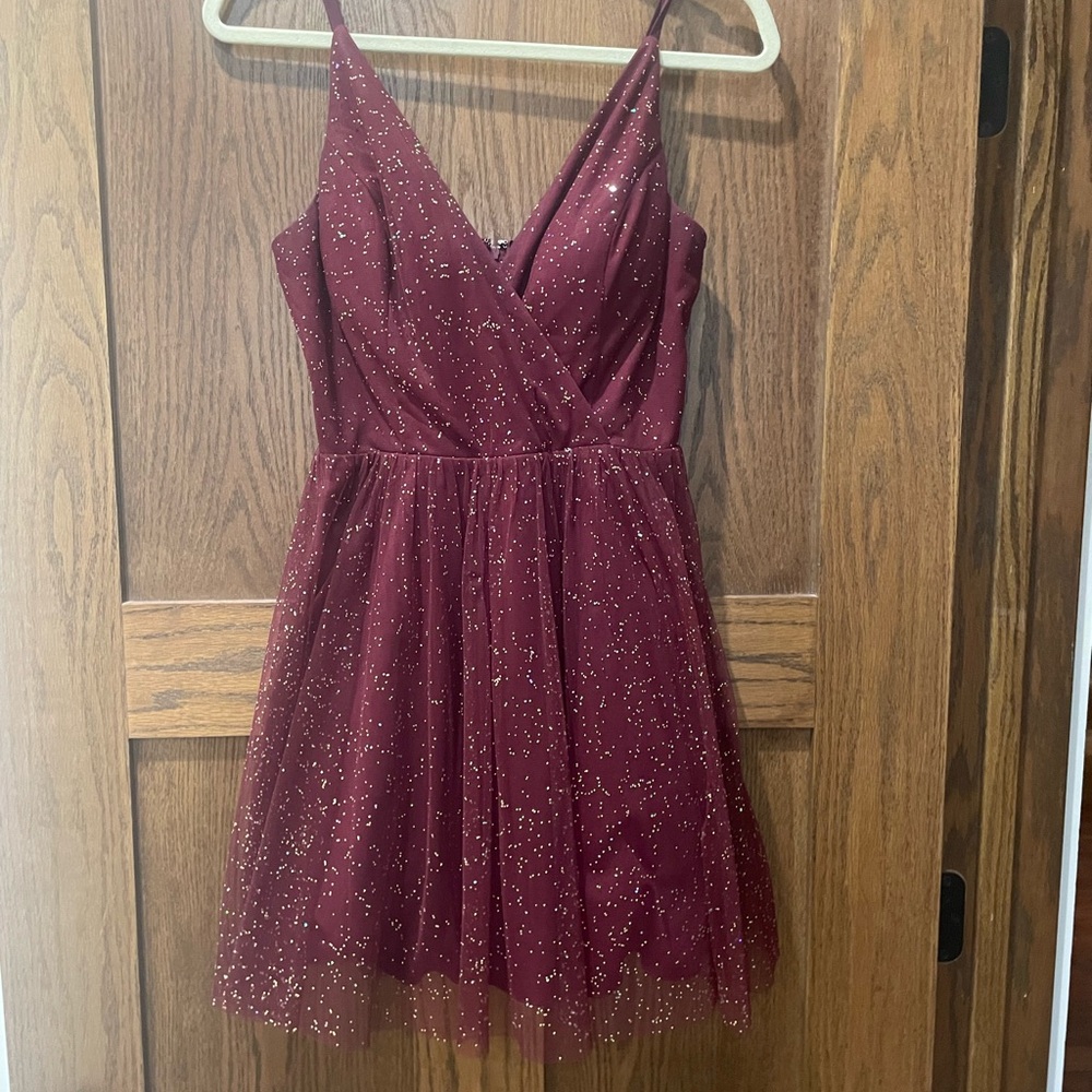 Short dress.  Perfect for Homecoming or another formal event. Worn once